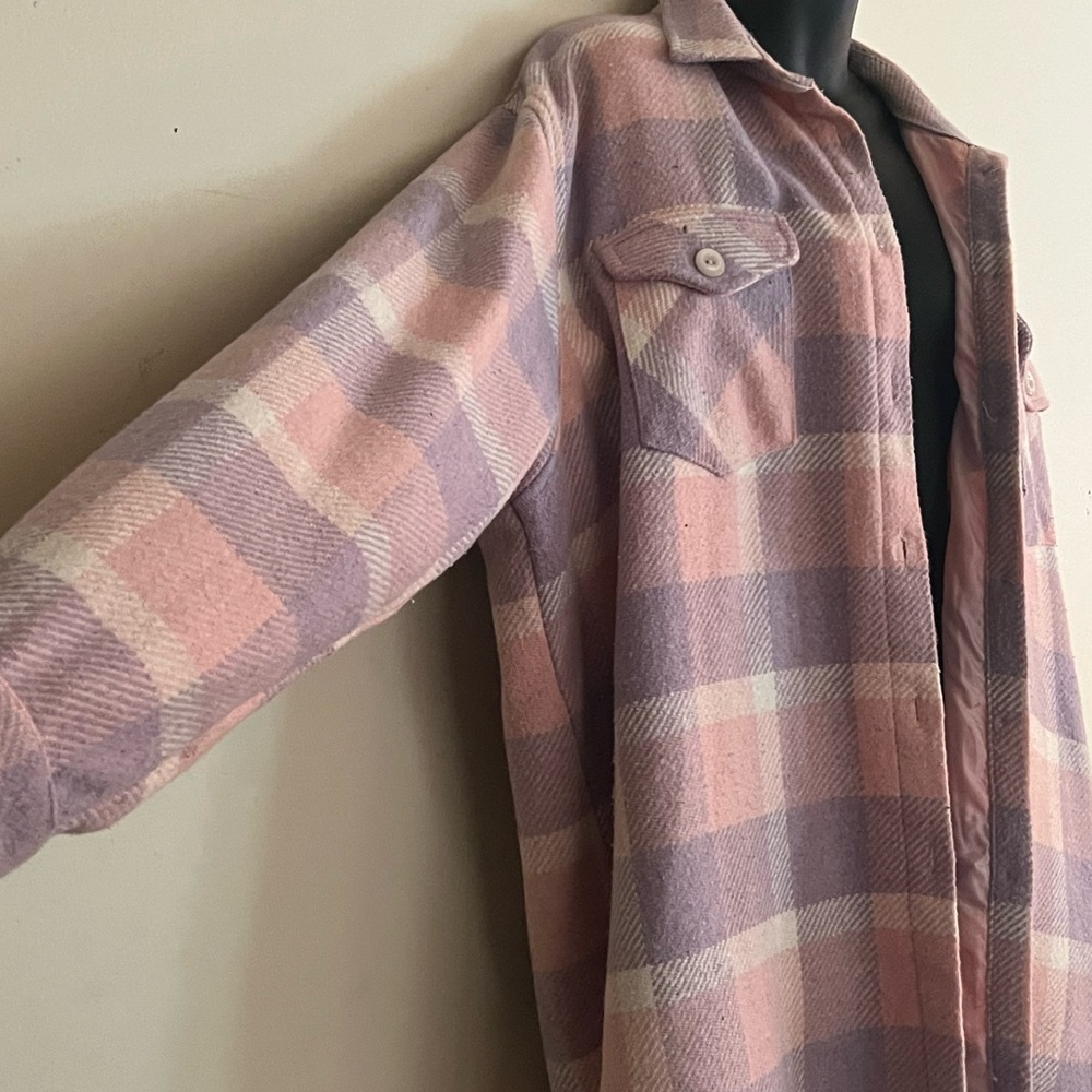Pink Checked Longline Shacket - Picture 8 of 8